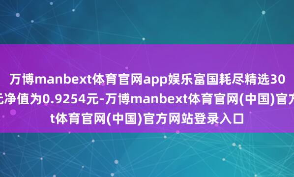 万博manbext体育官网app娱乐富国耗尽精选30股票A最新单元净值为0.9254元-万博manbext体育官网(中国)官方网站登录入口